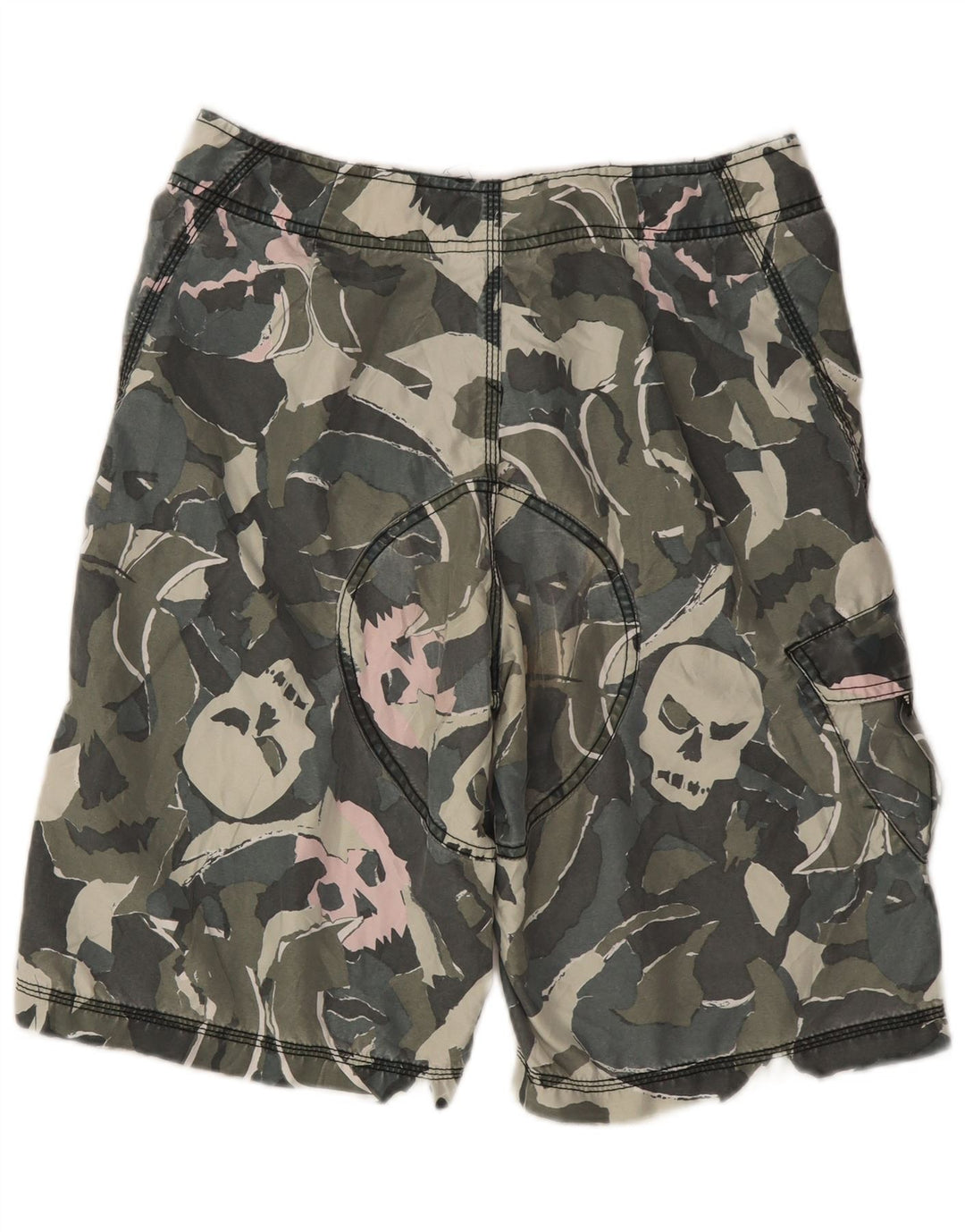 Hurley Mens Cargo Shorts W30 Medium Green Camouflage Polyester