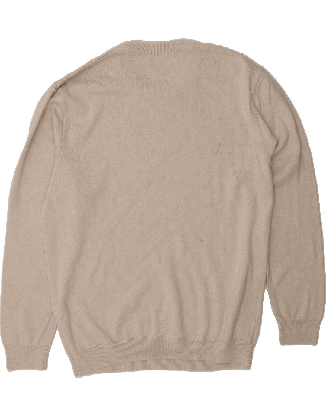 ZARA Mens Crew Neck Jumper Sweater Large Beige Cotton Vintage Zara and Second-Hand Zara from Messina Hembry 