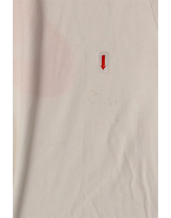 NIKE Mens Graphic T-Shirt Top Medium Off White Cotton