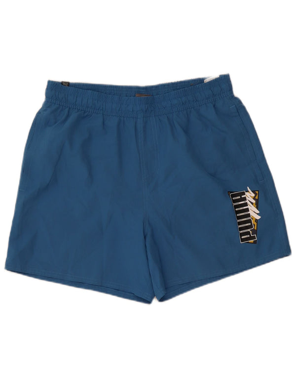 Puma Mens Graphic Swimming Shorts Large Blue Polyester