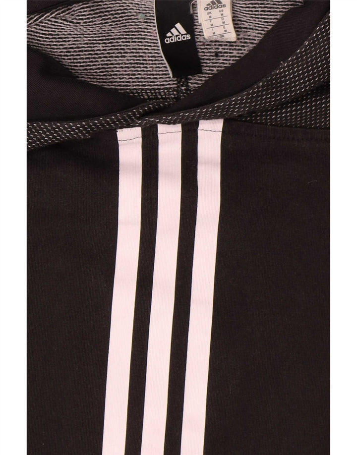 Adidas Mens Hoodie Jumper Medium Black Cotton