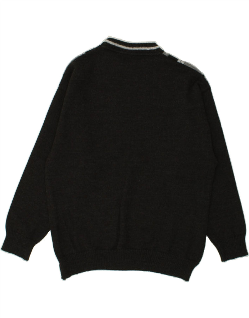 VINTAGE Mens Crew Neck Jumper Sweater Medium Black Argyle/Diamond Wool | Vintage Vintage | Thrift | Second-Hand Vintage | Used Clothing | Messina Hembry 