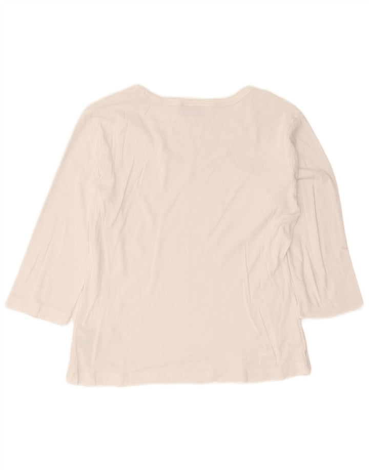 Champion Womens Top 3/4 Sleeve UK 18 XL White Cotton