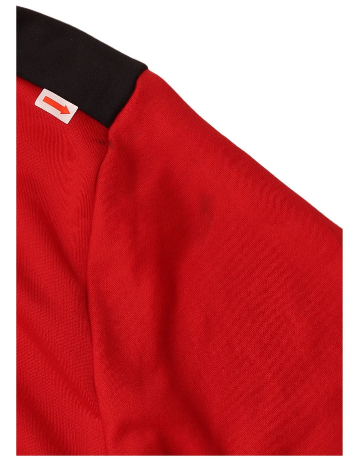 Adidas Mens Tracksuit Top Jacket Medium Red Colourblock Polyester