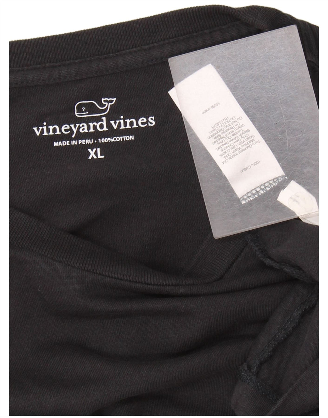 VINEYARD VINES Mens Graphic Top Long Sleeve XL Black Cotton