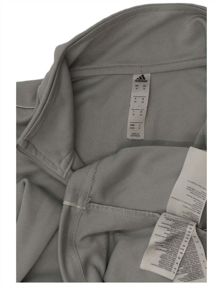 Adidas Mens Aeroready Zip Neck Pullover Tracksuit Top Medium Grey Polyester