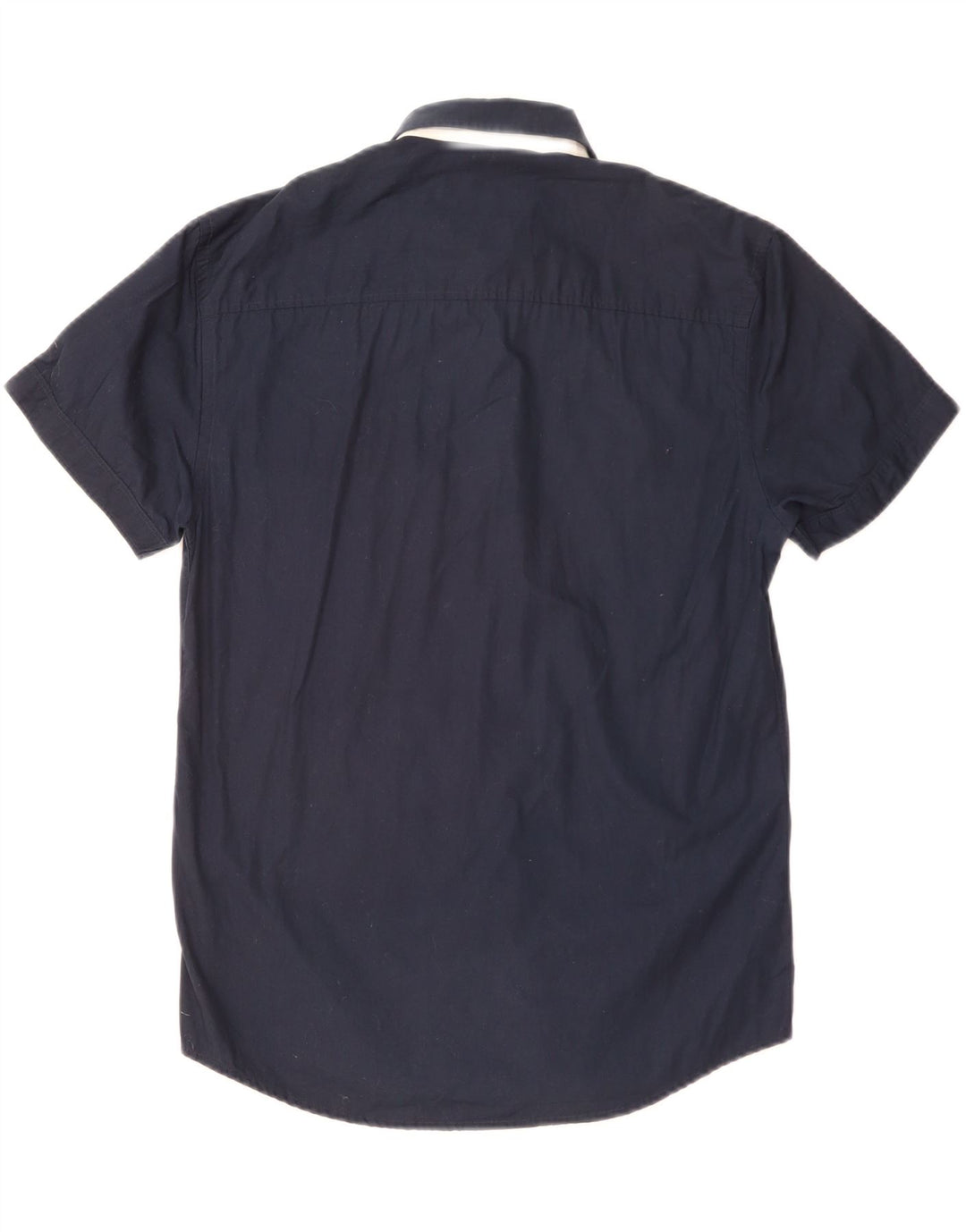 JACK & JONES Mens Short Sleeve Shirt Large Navy Blue Cotton