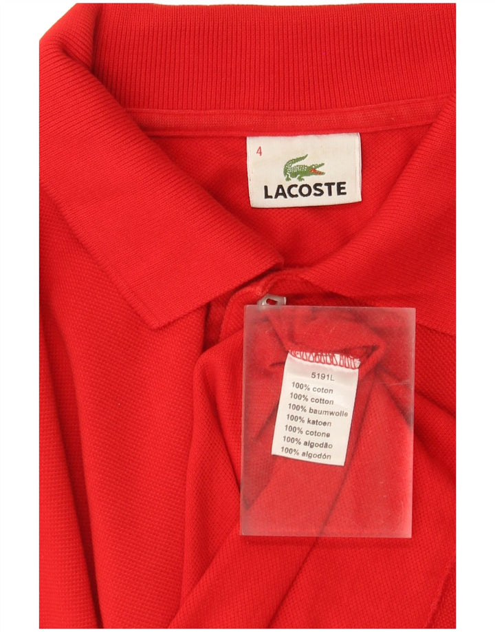 Lacoste Mens Polo Shirt Size 4 Medium Red Cotton