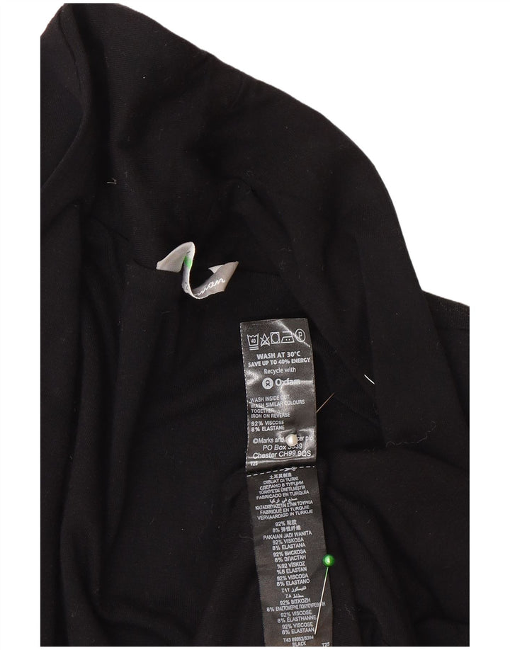 Marks & Spencer Womens Crop 3/4 Sleeve Cardigan Sweater UK 12 Medium Black