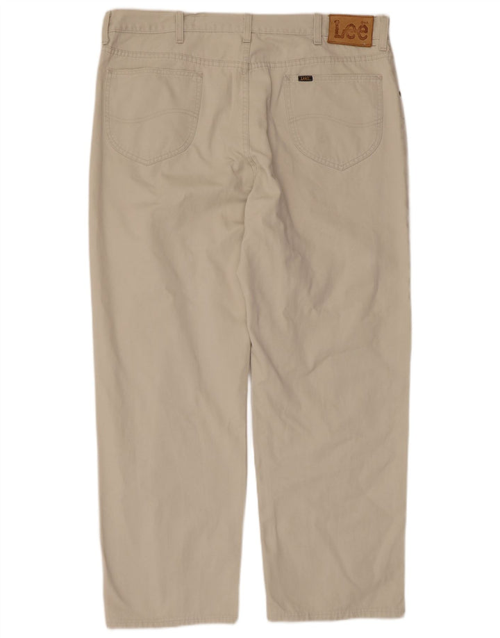 LEE Mens Straight Casual Trousers W38 L29 Beige