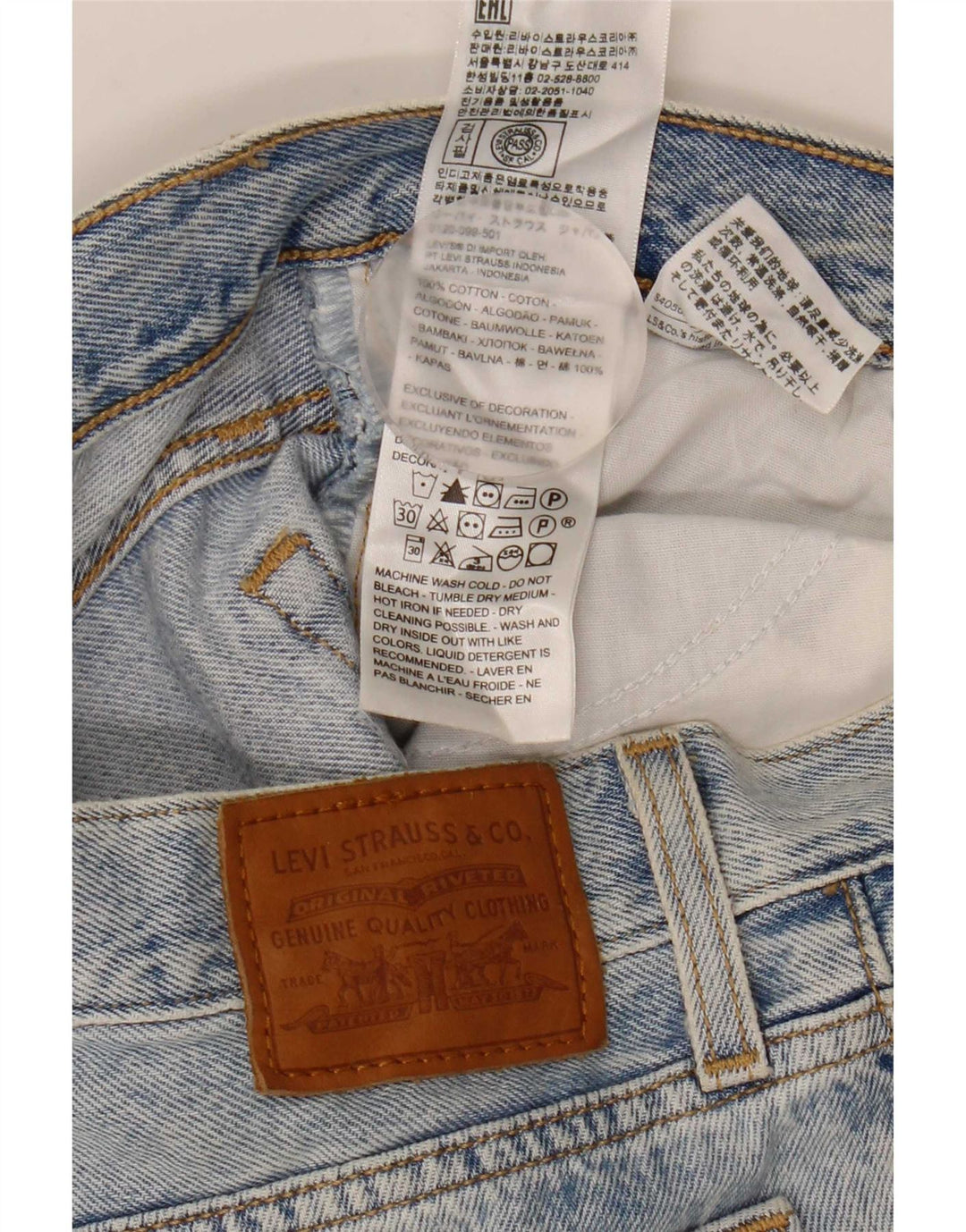 Levi's Womens Wedgie Straight Jeans W26 L28 Blue Cotton