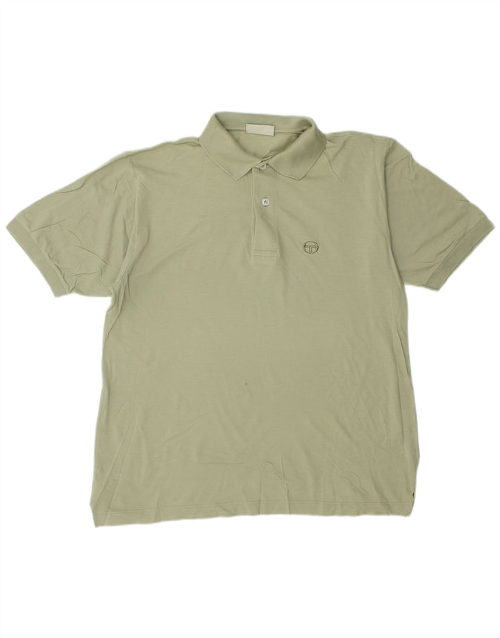 Sergio Tacchini Mens Polo Shirt IT 48 Medium Green Cotton