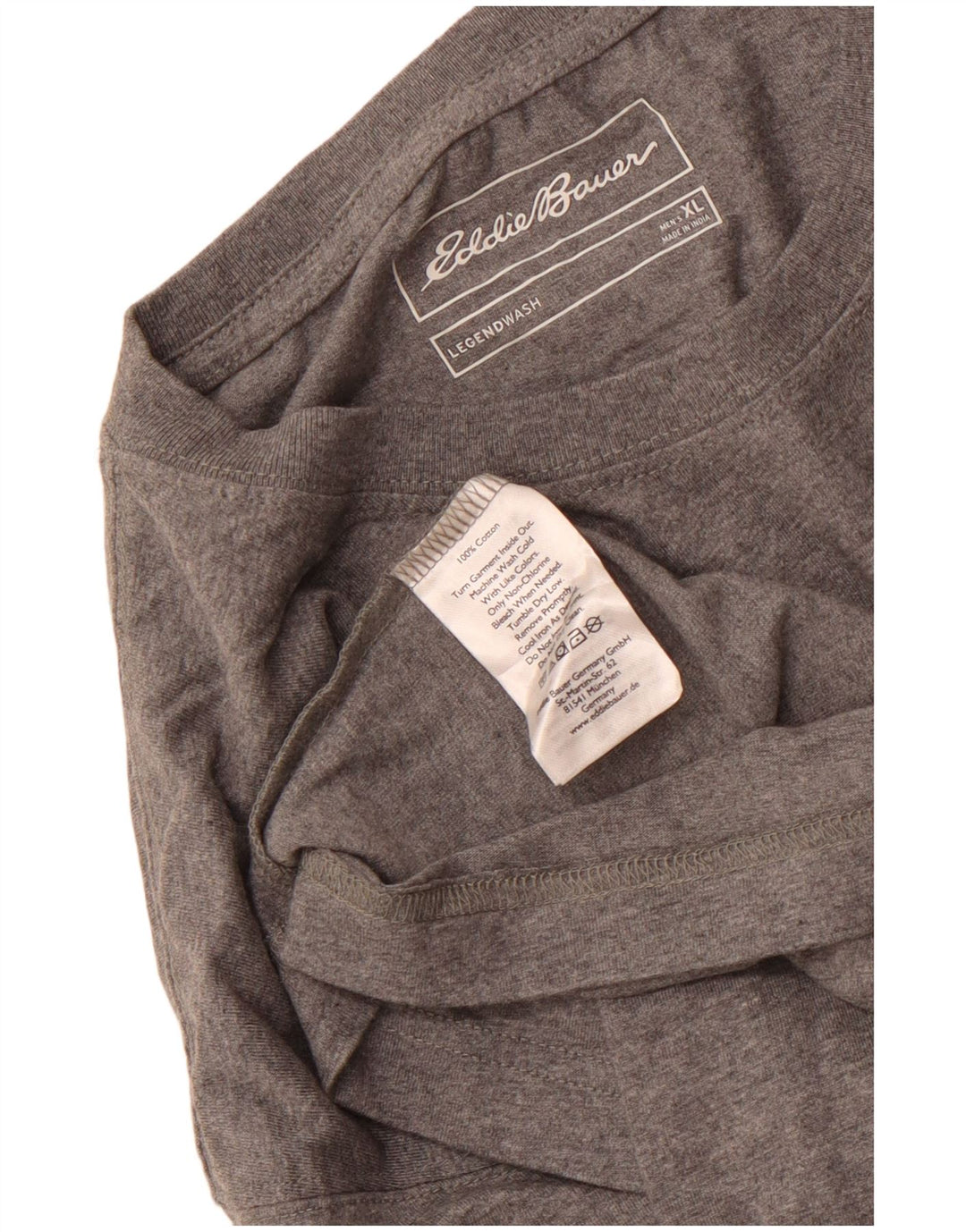 EDDIE BAUER Mens T-Shirt Top XL Grey Cotton