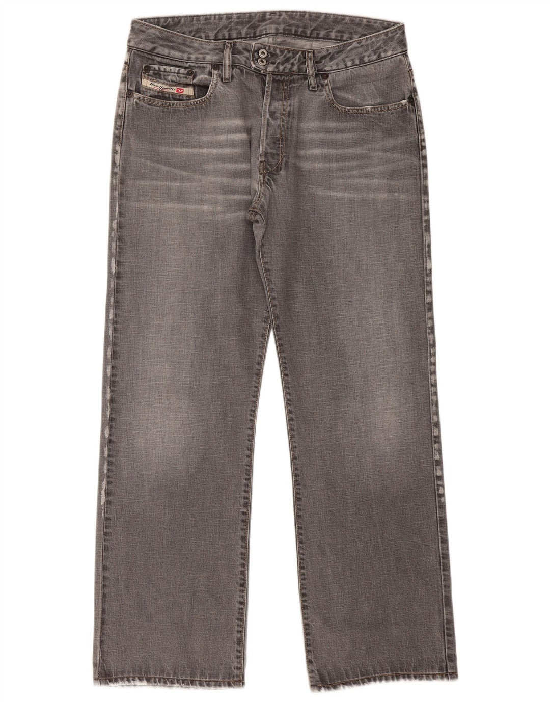 Diesel Womens Straight Jeans W34 L31 Grey Cotton