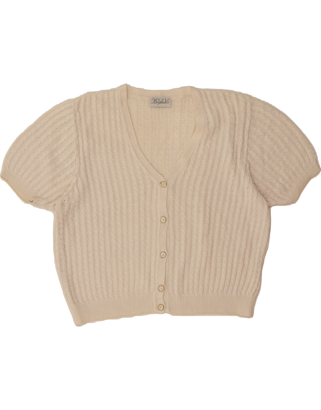 LA PERLA Womens Short Sleeve Cardigan Sweater UK 16 Large White Vintage La Perla and Second-Hand La Perla from Messina Hembry 