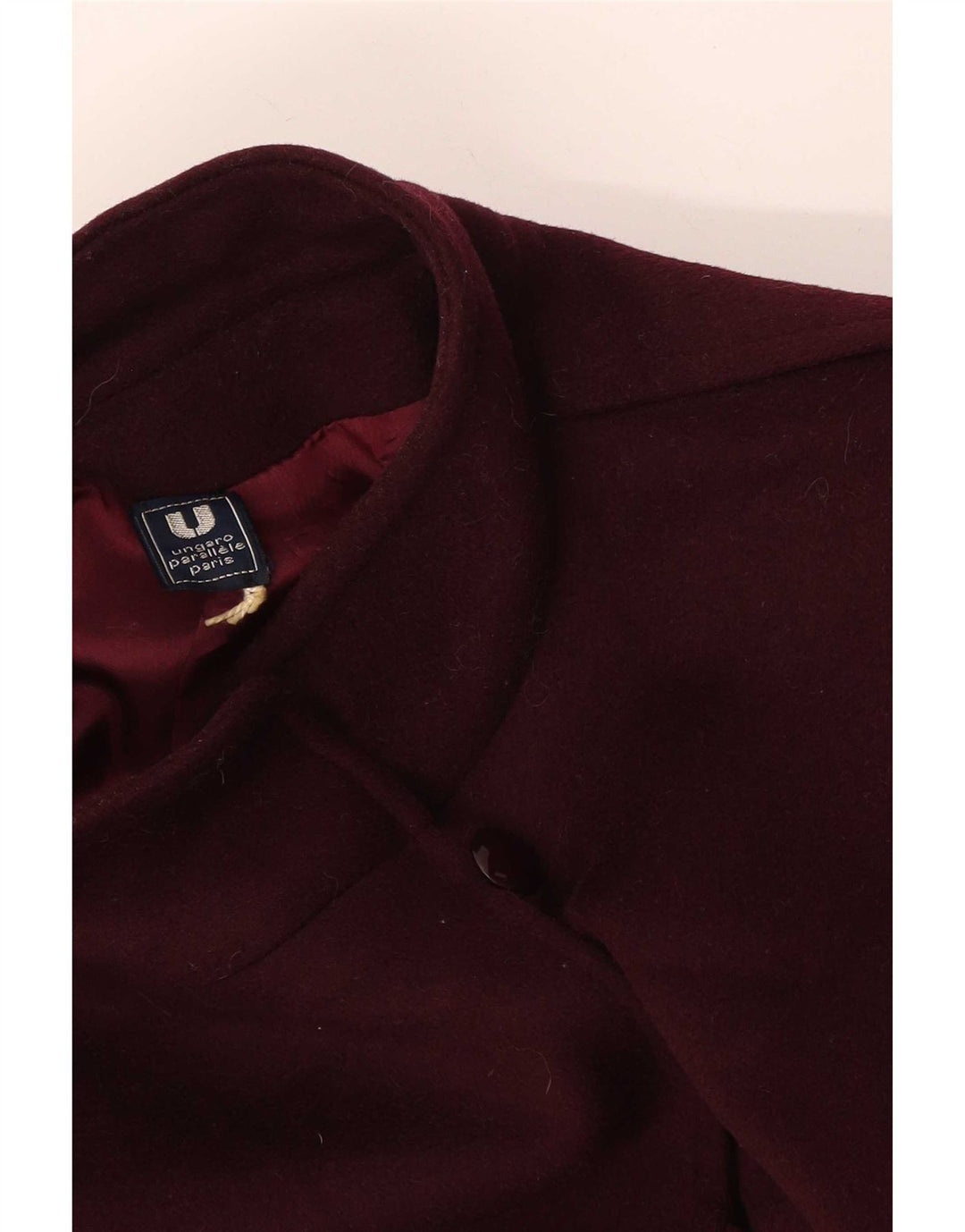 Ungaro Womens Overcoat UK 12 Medium Burgundy