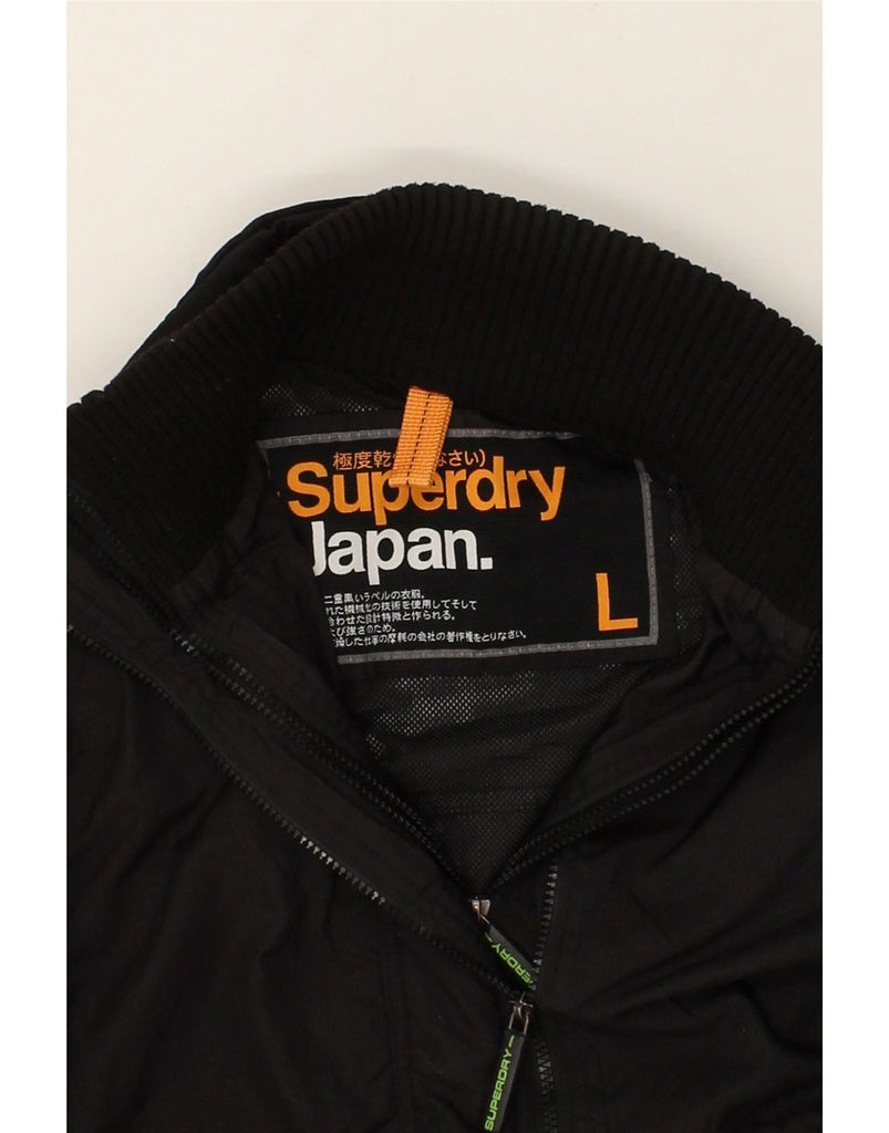 SUPERDRY Womens Windbreaker Jacket UK 16 Large Black Nylon | Vintage Superdry | Thrift | Second-Hand Superdry | Used Clothing | Messina Hembry 