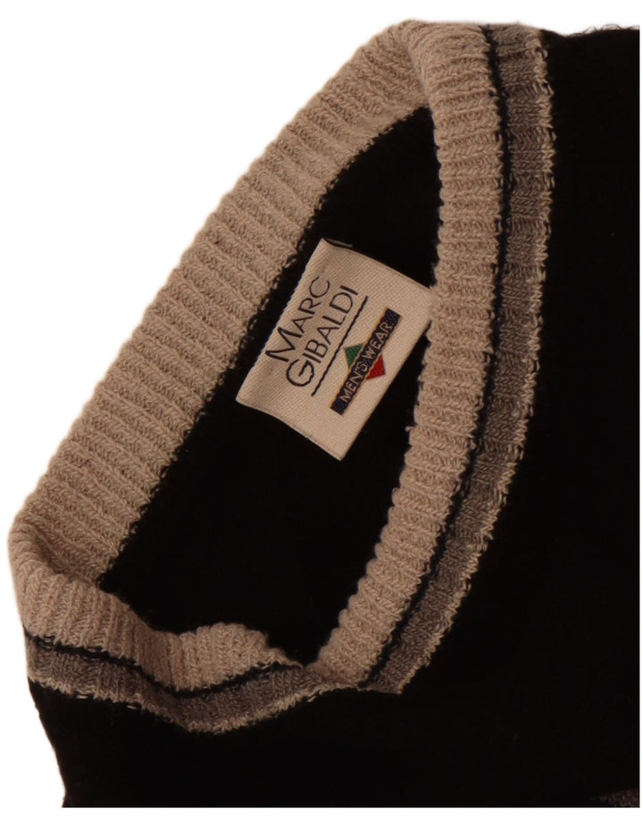 Marc Gibaldi Mens Crew Neck Jumper Sweater Small Black Geometric