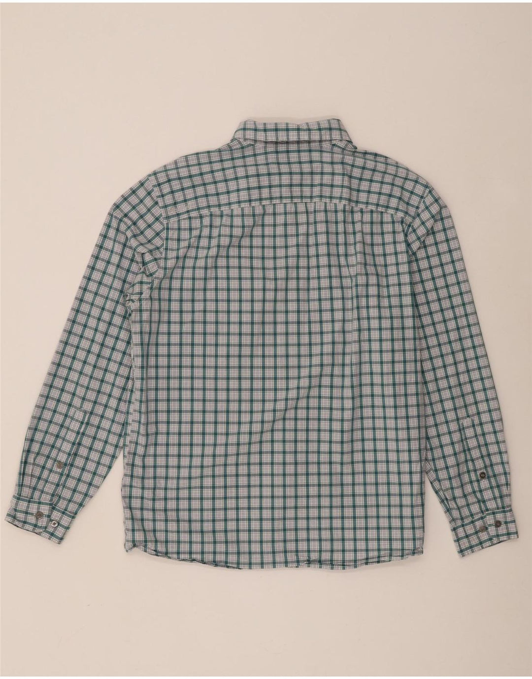 Orvis Mens Shirt Large Green Check Cotton