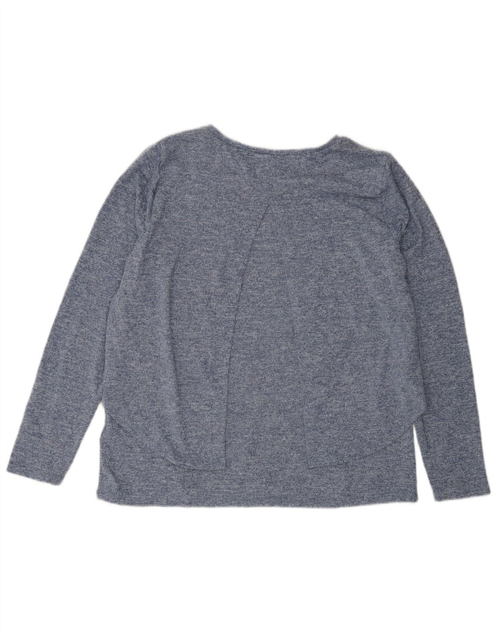 French Connection Womens Top Long Sleeve UK 16 Large Blue Flecked Polyester