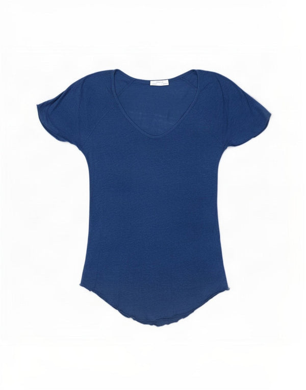 Zara Womens Asymmetric Tunic Top UK 12 Medium Blue
