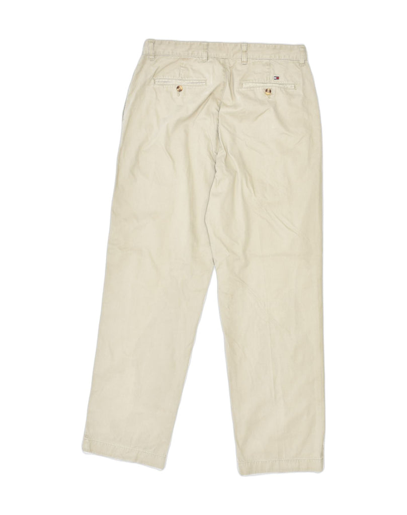 TOMMY HILFIGER Mens Straight Chino Trousers W34 L32 Beige Cotton Classic | Vintage | Thrift | Second-Hand | Used Clothing | Messina Hembry 