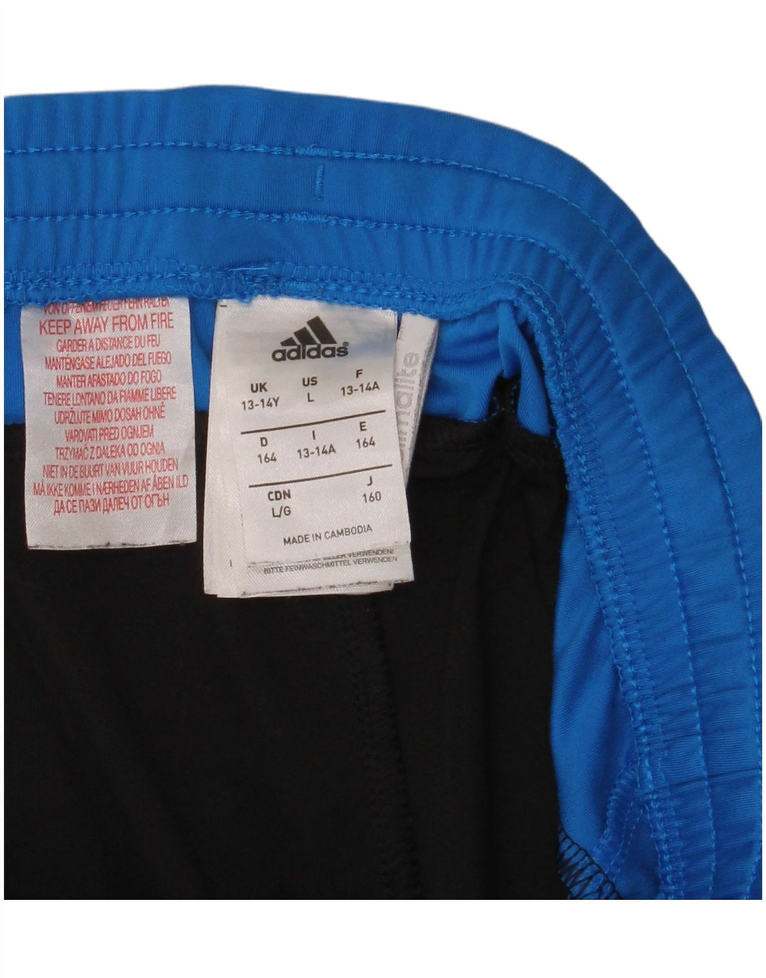 Adidas Boys Climalite Sport Shorts 13-14 Years  Black Colourblock Polyester