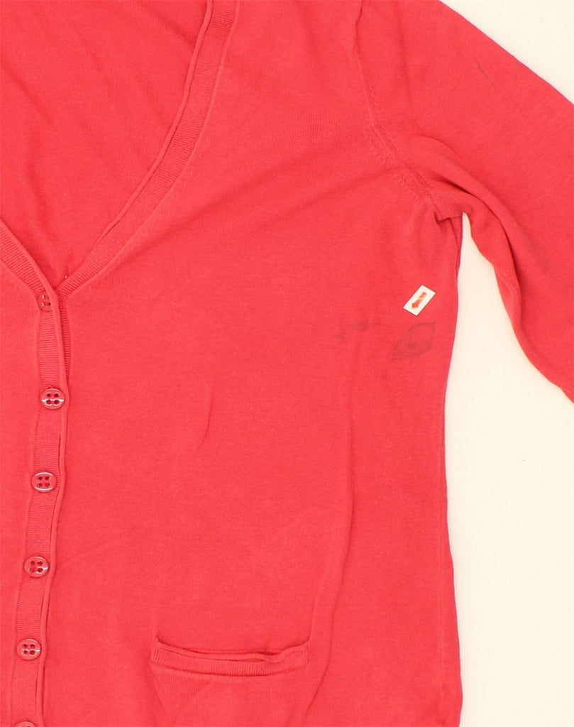 TOMMY HILFIGER Womens Cardigan Sweater UK 16 Large Red Cotton | Vintage Tommy Hilfiger | Thrift | Second-Hand Tommy Hilfiger | Used Clothing | Messina Hembry 