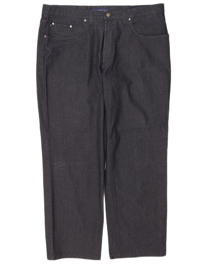 Trussardi Mens Straight Jeans W42 L30 Navy Blue Cotton
