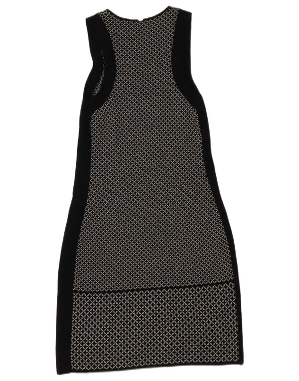 Liu Jo Womens Sleeveless Bodycon Dress IT 42 Medium Black Geometric Viscose