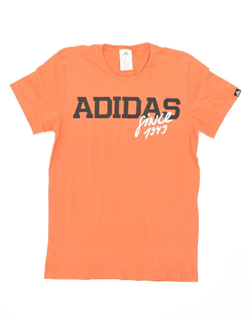 ADIDAS Womens Graphic T-Shirt Top UK 8 Small Orange Cotton | Vintage Adidas | Thrift | Second-Hand Adidas | Used Clothing | Messina Hembry 