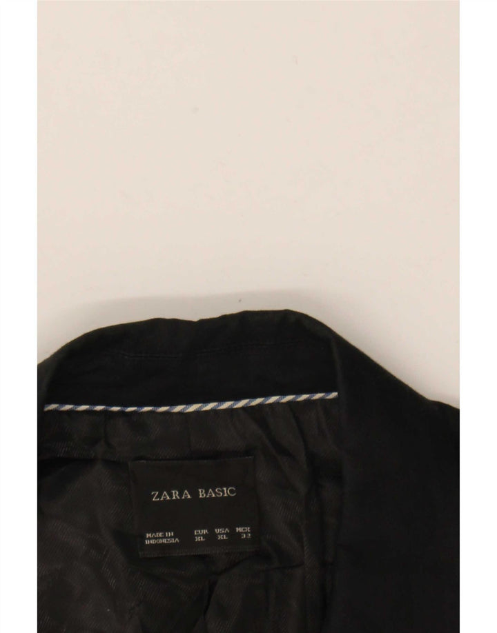 Zara Womens 1 Button Blazer Jacket UK 18 XL Black