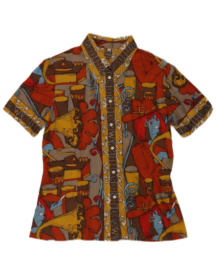 Vintage Womens Abstract Pattern Shirt Blouse IT 48 XL Multicoloured