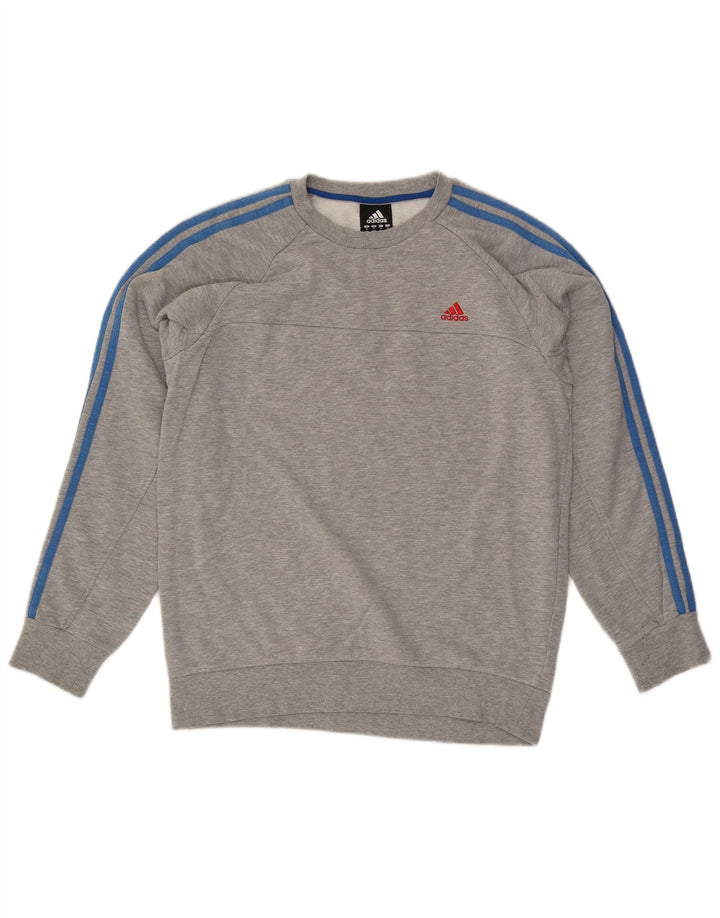 Adidas Mens Sweatshirt Jumper Medium Grey Cotton