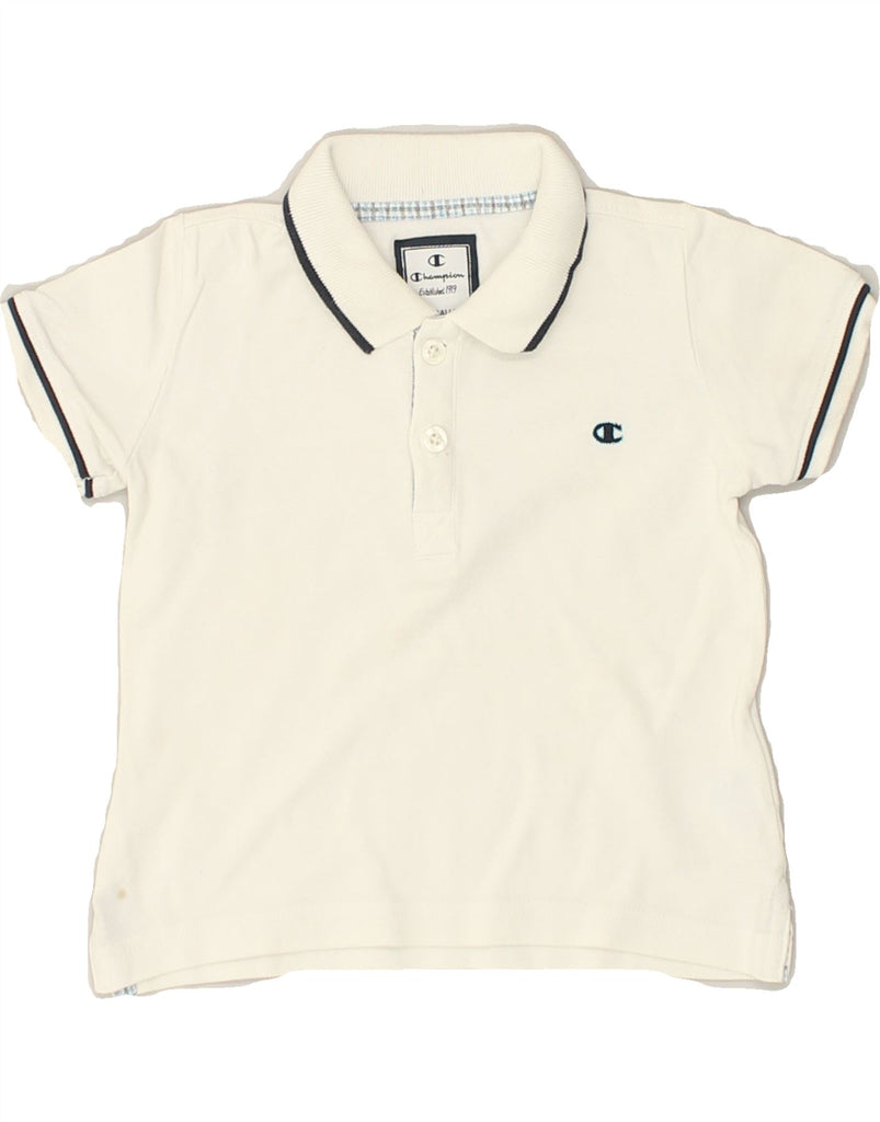 CHAMPION Baby Boys Polo Shirt 18-24 Months Large White Cotton | Vintage Champion | Thrift | Second-Hand Champion | Used Clothing | Messina Hembry 