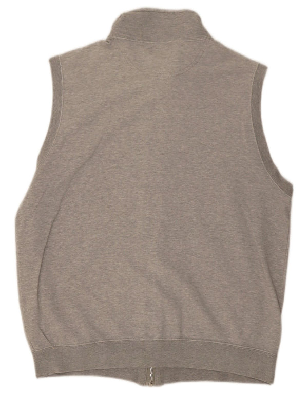 Champion Mens Sleeveless Tracksuit Top Jacket Large Grey Flecked Cotton