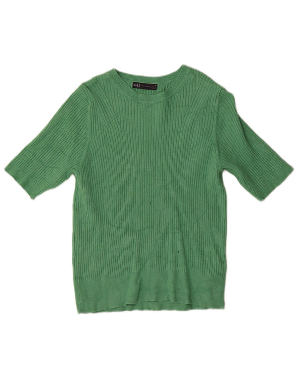 Marks & Spencer Womens Boat Neck Jumper Sweater UK 16 Large Green