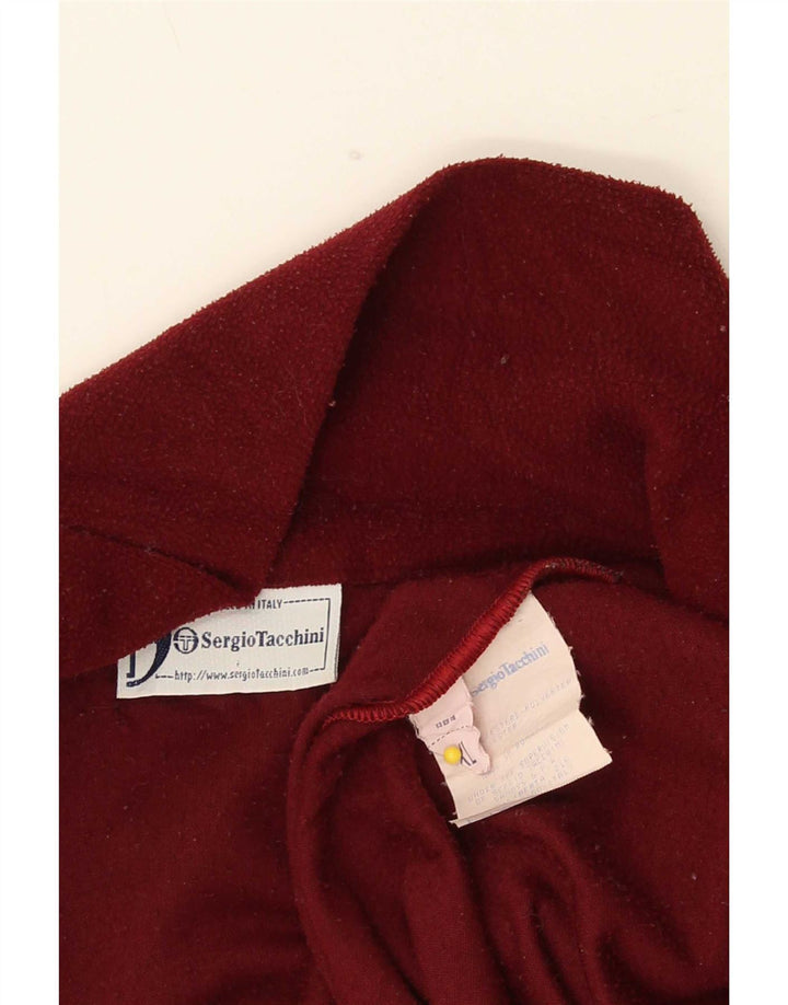Sergio Tacchini Mens Zip Neck Fleece Jumper XL Maroon Polyester