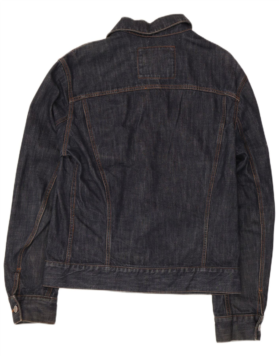 Zara Mens Denim Jacket UK 36 Small Navy Blue Cotton