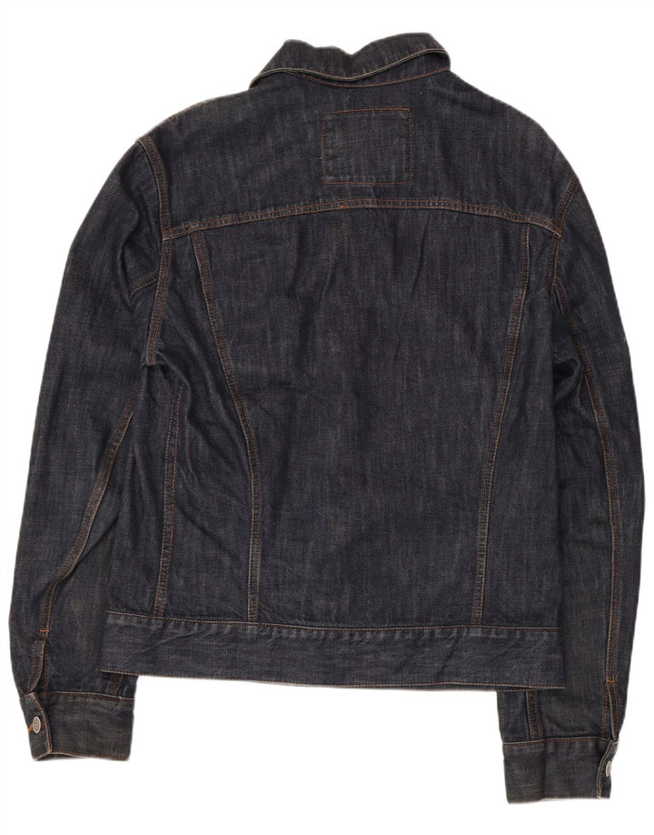 Zara Mens Denim Jacket UK 36 Small Navy Blue Cotton