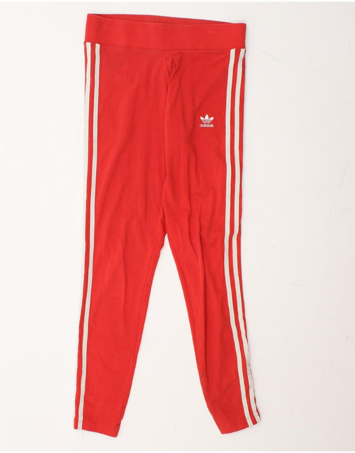 ADIDAS Womens Leggings UK 12 Medium Red Cotton Vintage Adidas and Second-Hand Adidas from Messina Hembry 