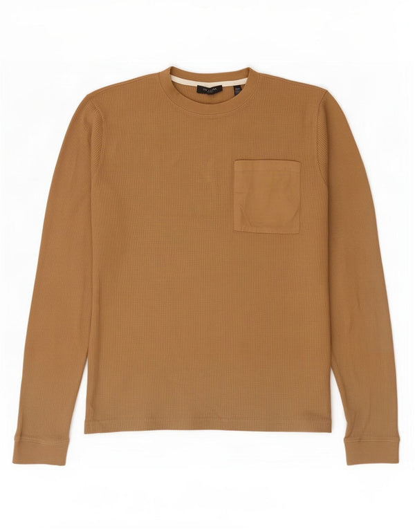 Ted Baker Mens Top Long Sleeve Size 3 Medium Beige Cotton