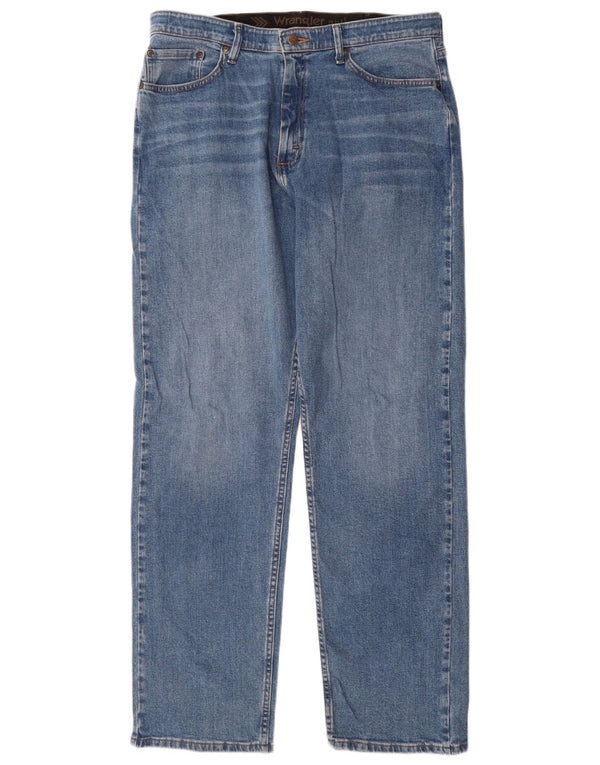 Wrangler Mens Straight Jeans W35 L34 Blue Cotton