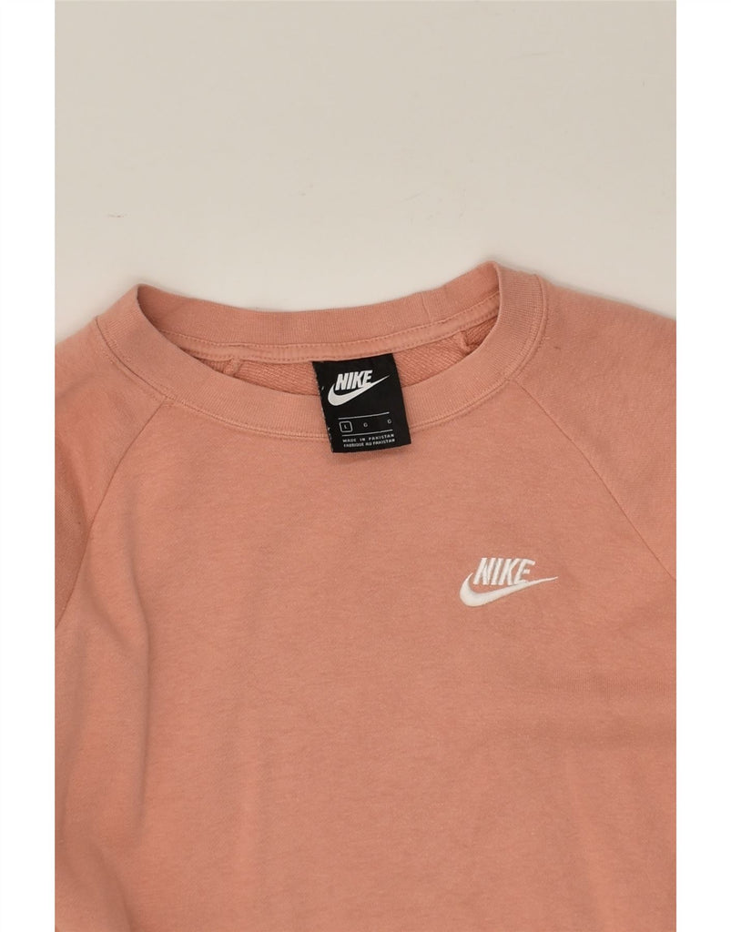 NIKE Womens Sweatshirt Jumper UK 16 Large Beige Cotton | Vintage Nike | Thrift | Second-Hand Nike | Used Clothing | Messina Hembry 