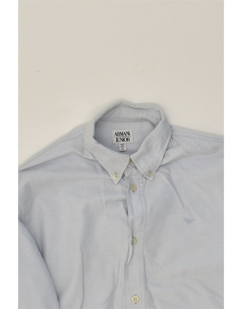 ARMANI JUNIOR Boys Shirt 15-16 Years Blue Cotton | Vintage Armani Junior | Thrift | Second-Hand Armani Junior | Used Clothing | Messina Hembry 