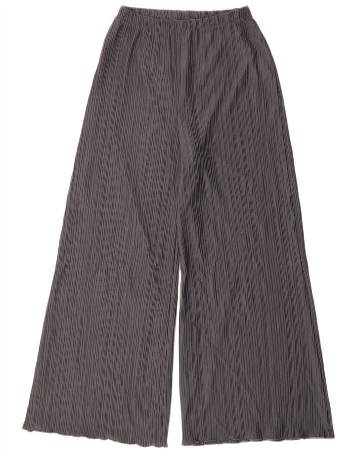 TOPSHOP Womens Wide Leg Tracksuit Trousers UK 10 Small Grey Polyester