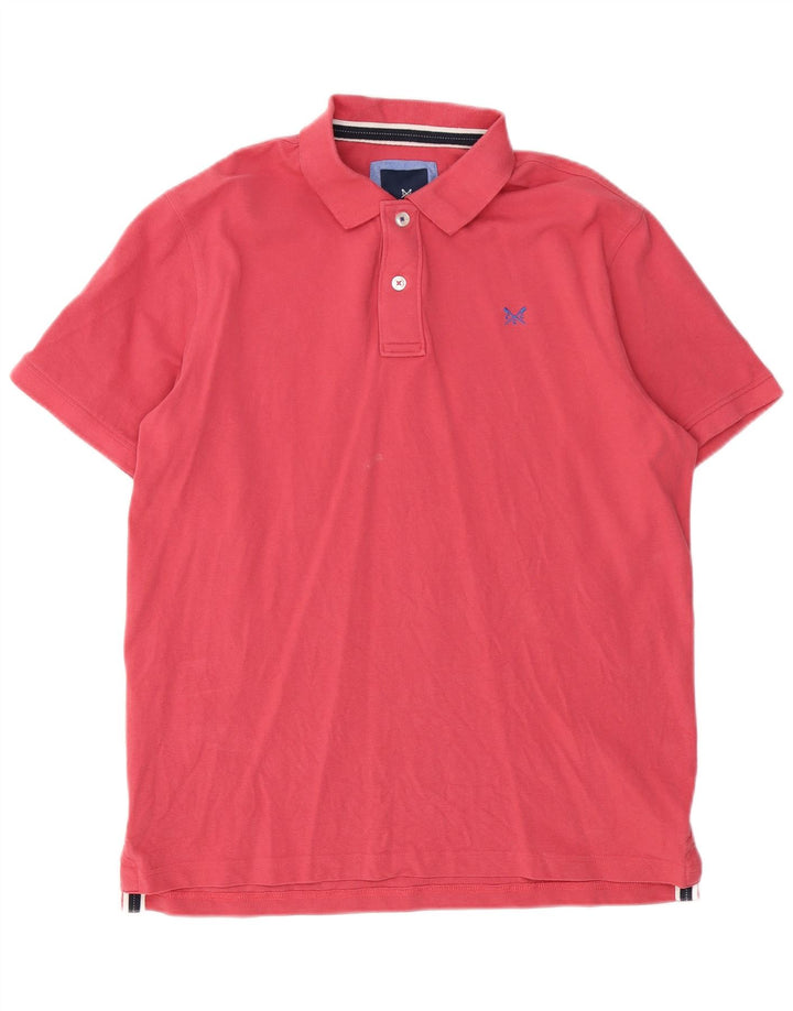 CREW CLOTHING Mens Polo Shirt Medium Pink Cotton