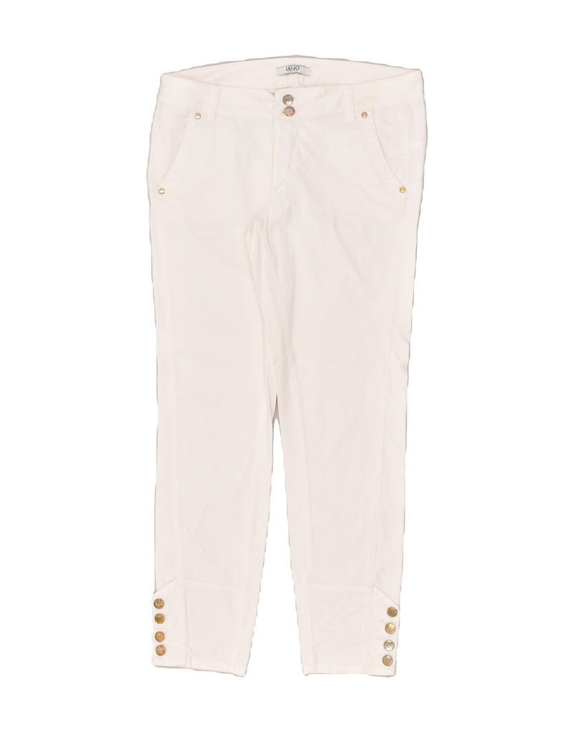 LIU JO Womens Slim Casual Trousers W34 L28  White | Vintage Liu Jo | Thrift | Second-Hand Liu Jo | Used Clothing | Messina Hembry 