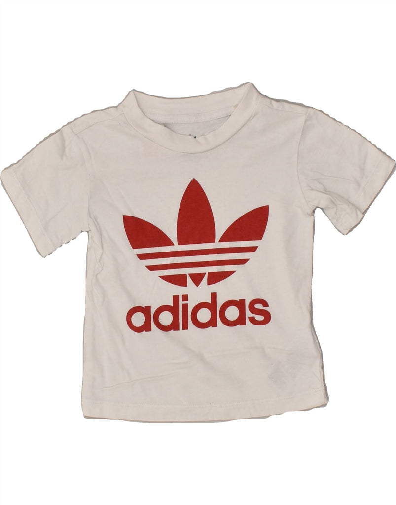 ADIDAS Baby Boys Graphic T-Shirt Top 18-24 Months White Cotton | Vintage Adidas | Thrift | Second-Hand Adidas | Used Clothing | Messina Hembry 