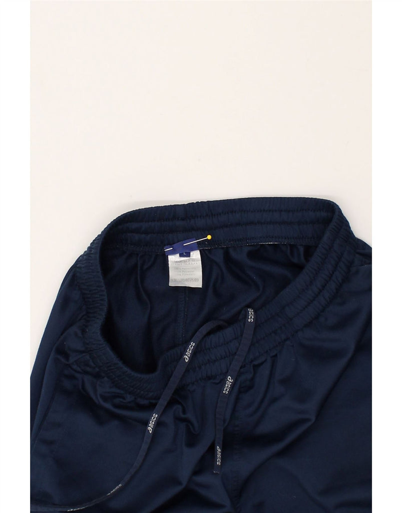 ASICS Mens Tracksuit Trousers Large Navy Blue Polyester | Vintage Asics | Thrift | Second-Hand Asics | Used Clothing | Messina Hembry 